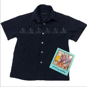 Claiborne Navy Blue Sailboat Oxford size 6